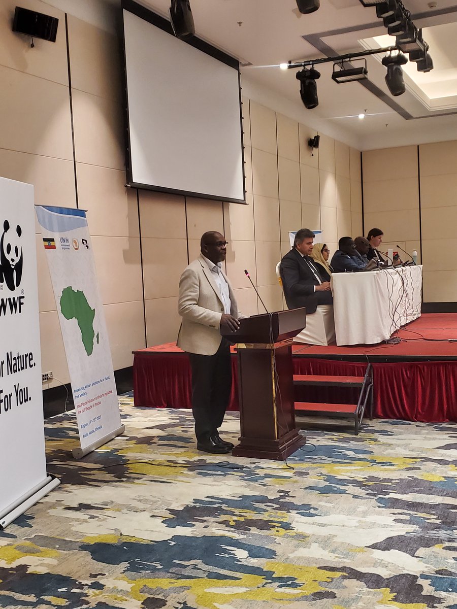 Happening now: WWF event discussing African perspectives on equitable finance solutions for  the implementation of the global treaty to end plastic pollution. Plastic waste is suffocating our world. 😞 Immediate action is essential. #AMCEN2023 #StopPlasticPollution
