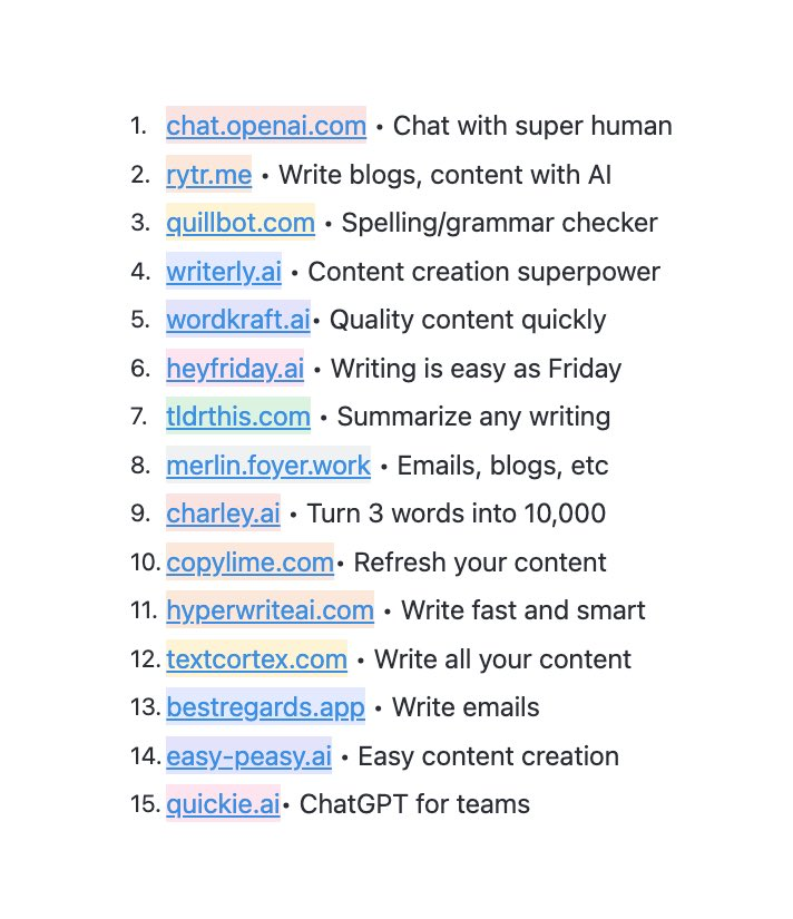 Prathkum's tweet photo. 60+ AI tools that can help you in writing, job, design, coding, writing emails, etc. https://t.co/DVZrMH6MZw