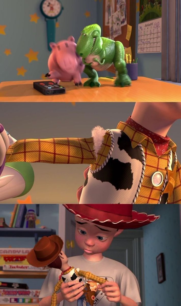 Aug 15th - Andy went to camp. Before he left he accidentally ripped Woody's arm. 📽️📅 Toy Story 2 (1999)