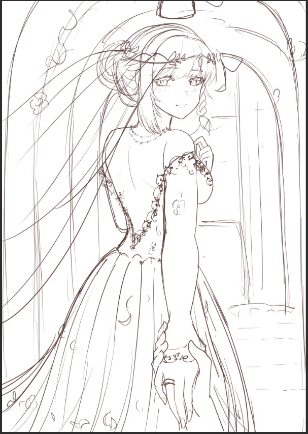 Commission Order Work In Progress Sketch
Lyudmilla Wedding For You
#카운터사이드
#カウンターサイド
#lyudmila
#抱き枕カバー