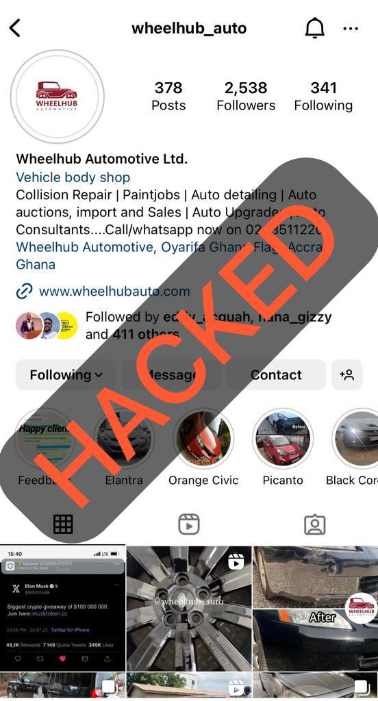 wheelhub_auto's tweet photo. Our official Instagram account has been hacked😩 Kindly disregard any messages that come from this account for now. We are working hard to restore the account ASAP https://t.co/RCLAtTgZ5J