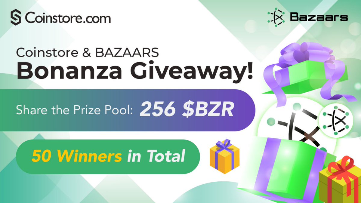 CoinstoreExc's tweet photo. 🎁 Coinstore &amp; @BazaarsBzr Bonanza Giveaway!

💸 Total Price Pool: 256 BZR tokens
⏳ Until 29th, Aug
🌁 Participate in Giveaway: https://t.co/uH0ojDUd7K

📌 More info about BZR Listing  on Coinstore:
https://t.co/Tj6BgdfDv5

#Coinstore #BZR https://t.co/Y16nWHvtrG