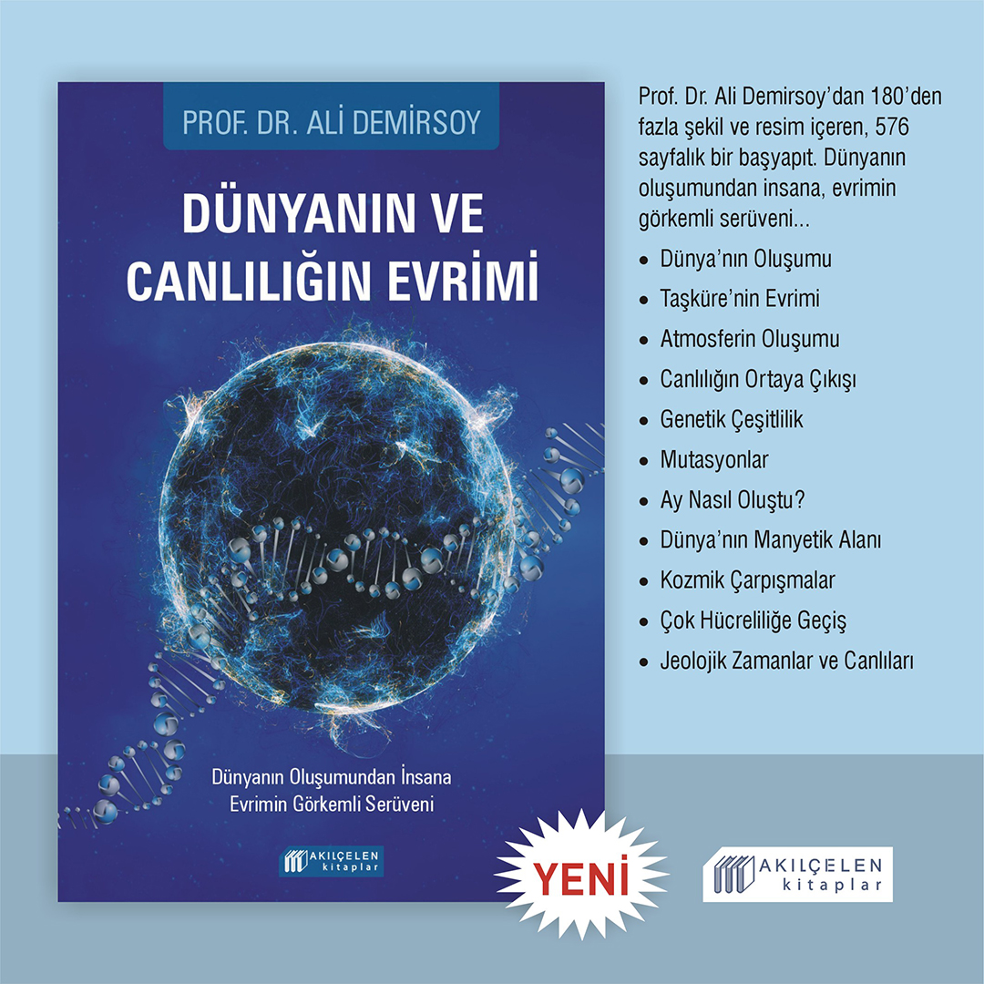 Yeni Kitap Çıktı!
"Dünyanın ve Canlılığın Evrimi" tüm seçkin kitapçılarda...

Dünyanın serüvenini merak eden, anlamak isteyen herkes için başucu kitabı niteliğinde bir eser.

#kitap #yenikitap #yenikitaplar #dünya #canlılar #canlılardünyası #dünyamız #alidemirsoy