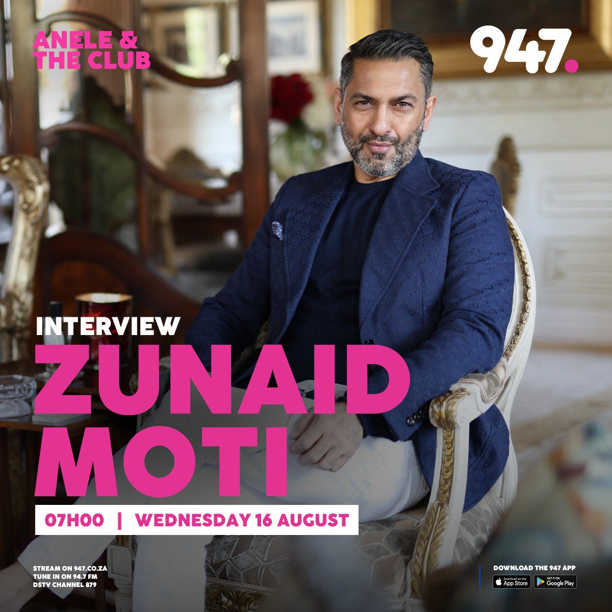 real_zunaidmoti's tweet photo. Catch me and @Anele live tomorrow morning on the @AneleAndTheClub show at 7am 🙌 https://t.co/Dqs8HIGO7M