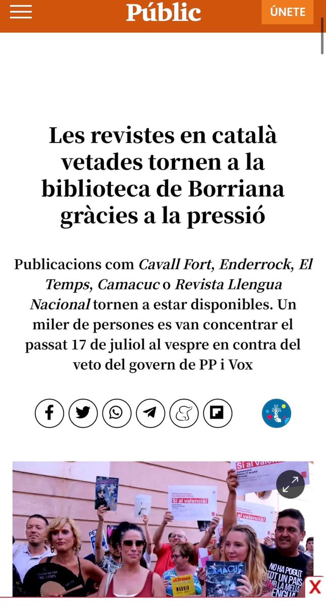 PP i Vox ya han tornat a ficar revistes en catala en biblioteques de Burriana
No han comprat llibres ni revistes en Normes RACV, Normes d’El Puig i no han promocionat el valencià, perque son madrilenyistes
Pero si han fet victima de censura al catalanisme @CarlosMazon40