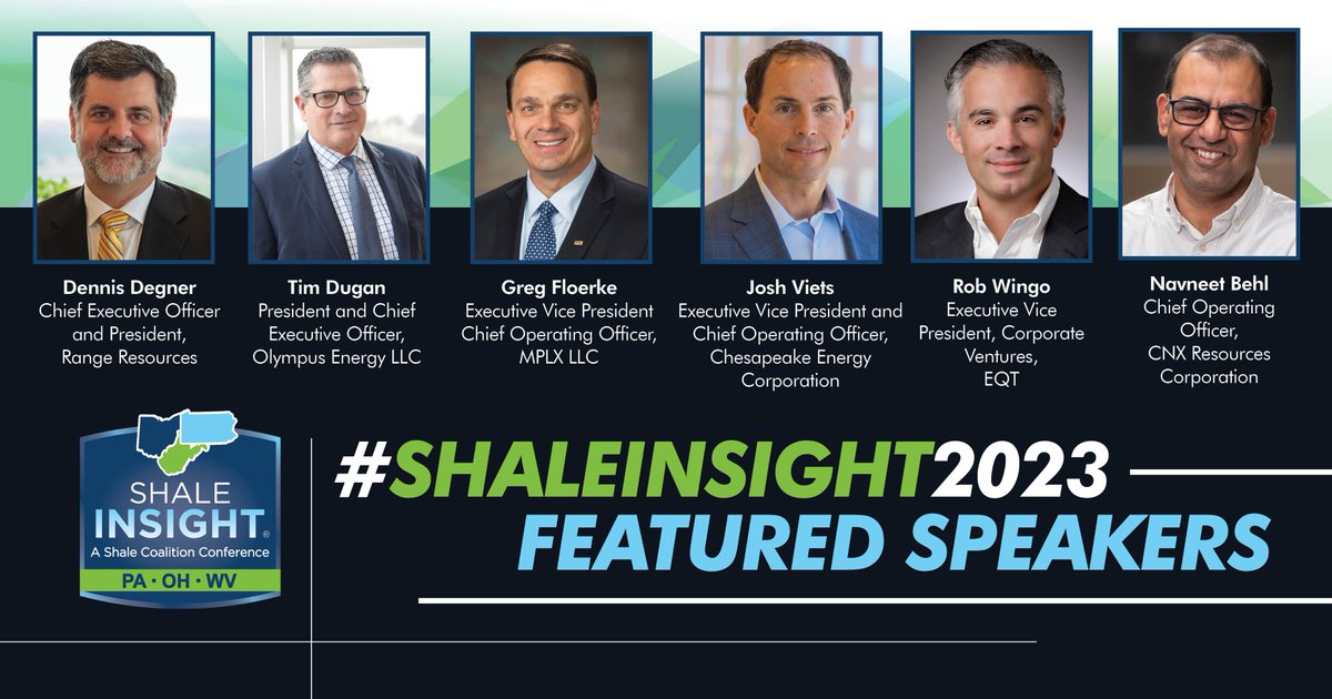 Curious what’s in store for #SHALEINSIGHT2023? Here’s your 2023 headliners! View the full conference schedule to see where you can learn, network and engage with the leading shale players: marcelluscoalition.org/shale-insight/…