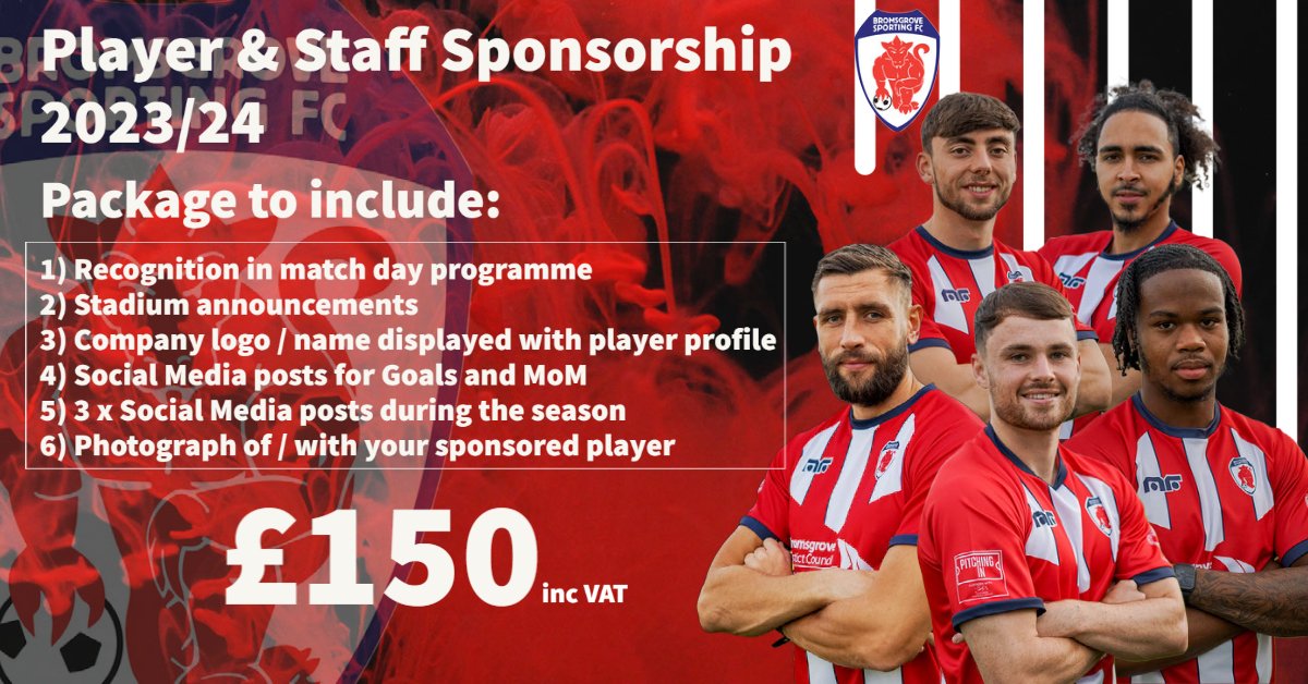 Player &amp; Staff Sponsorship still available &amp; also Commercial Sponsor Packages.
If you are interested in either of these packages then please contact the commercial team and we will be more than happy to help.

Match Day &amp; Match Ball sponsor packages also available

#rouslers