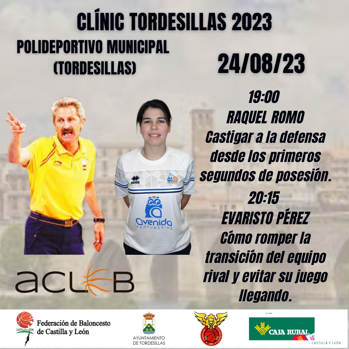 📝 FORMACIÓN 📝

Clínic Tordesillas 2023

Volvemos a la carga otro año más junto al CB Tordesillas y el Ayuntamiento de Tordesillas.

➡️ Raquel Romo (<a href="/RRomo7/">Raquel Romo</a>)
➡️ Evaristo Pérez (<a href="/varisfrf/">Evaristo Pérez</a>)

🗓️ 24/08
⏰ 19:00
🏟️ Pol. Tordesillas (Tordesillas, Valladolid)

#FormaciónACLEB