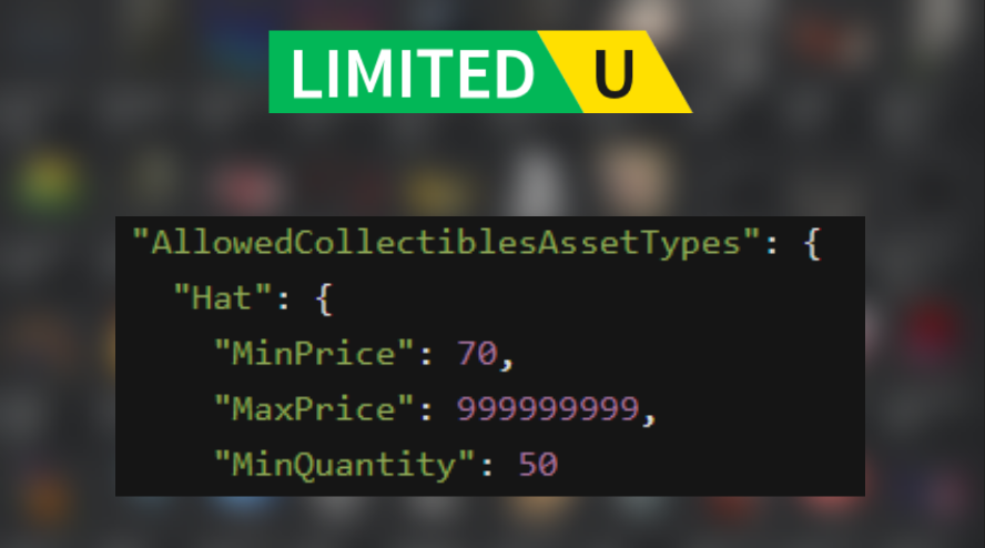 RTC em português  on X: ÚLTIMAS NOTÍCIAS: O primeiro LimitedU UGC do  Roblox foi colocado a venda no catálogo! Ele tem 500 cópias de estoque e  custa 5 mil robux. 💰