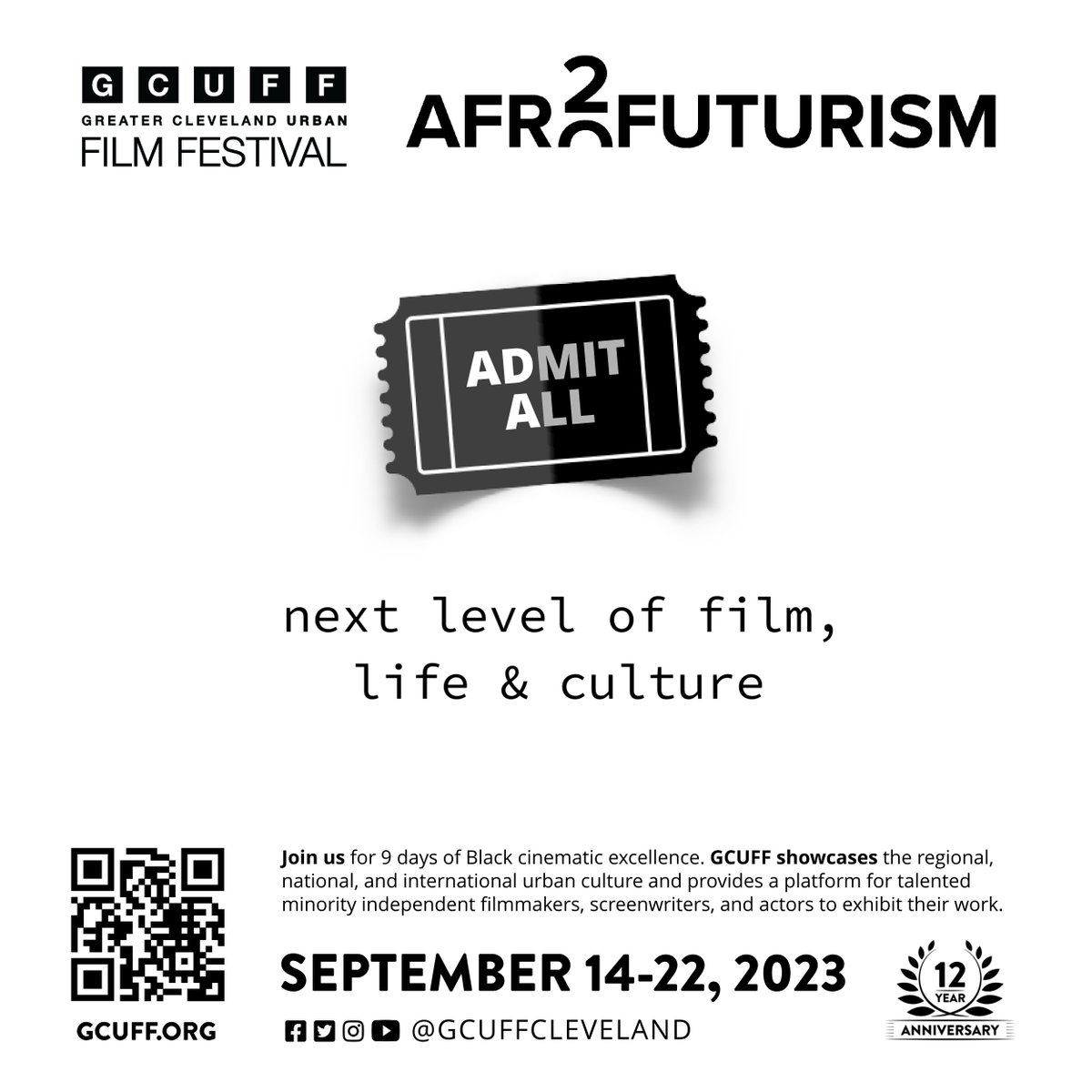 Calling all film lovers! Get ready for a unique cinematic journey at the 12th Annual Greater Cleveland Urban Film Festival, Afrofuturism 2.0, SEPTEMBER 14-22, 2023 in the heart of Cleveland, OH! 
Visit👉gcuff.org

#GCUFF #FilmFestival #Cleveland #blackfilm