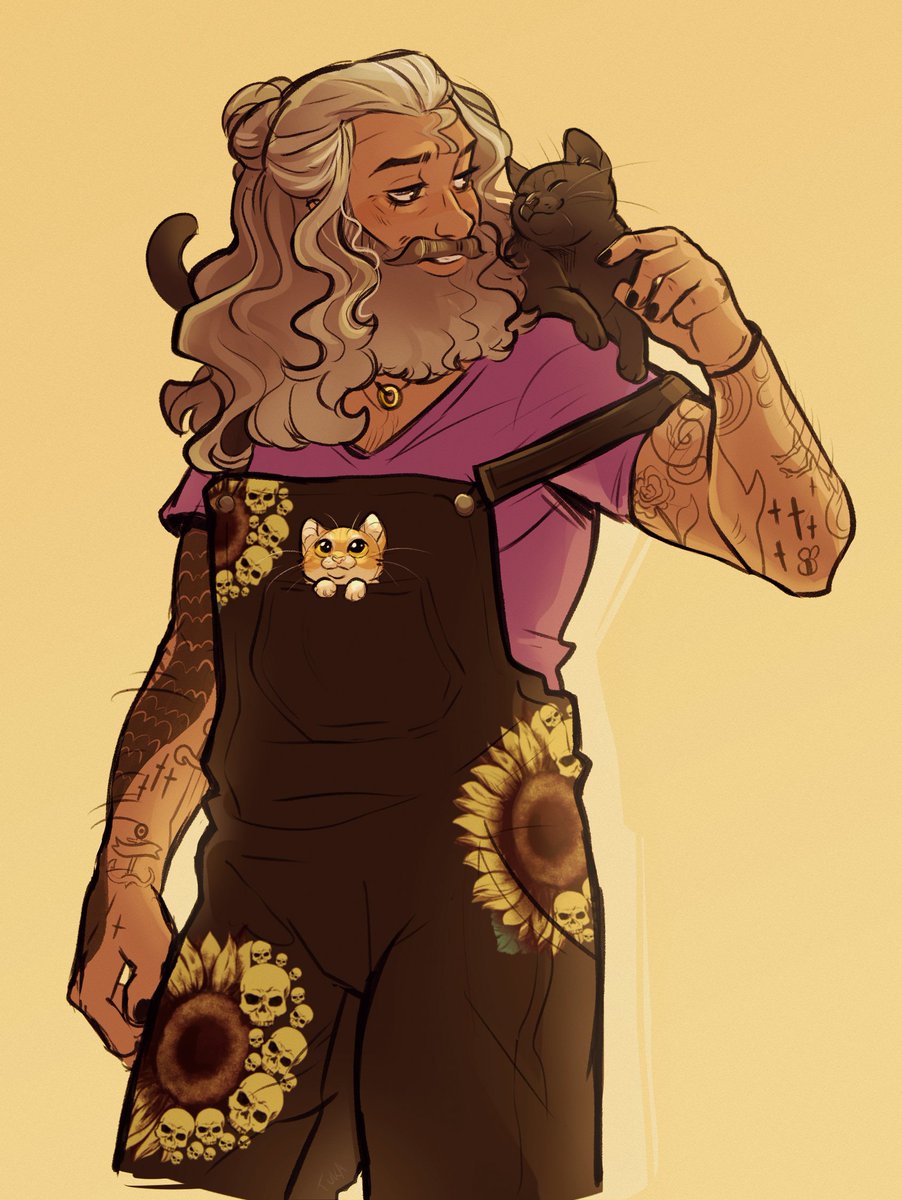 dasTuks's tweet photo. saw these dungarees online and well, they're kinda perfect for LG Ed 
#liquidgoldsmau #ofmd 
((also hello i'm drawing again??) https://t.co/BaFlzg4iRG