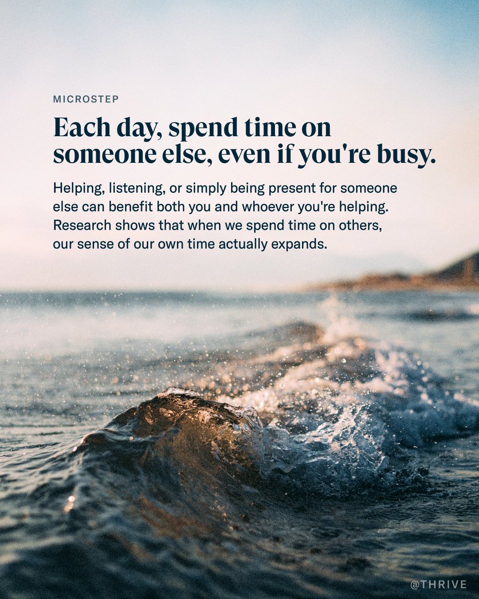 Thrive Global (@thrive) on Twitter photo When we spend time on others, something remarkable happens. Experts call it “time affluence” — by giving time away, we feel like we’ve created more time in our lives. Even when we’re feeling rushed, our time is a gift we can give – and the benefits go both ways. When we spend time on others, something remarkable happens. Experts call it “time affluence” — by giving time away, we feel like we’ve created more time in our lives. Even when we’re feeling rushed, our time is a gift we can give – and the benefits go both ways.
