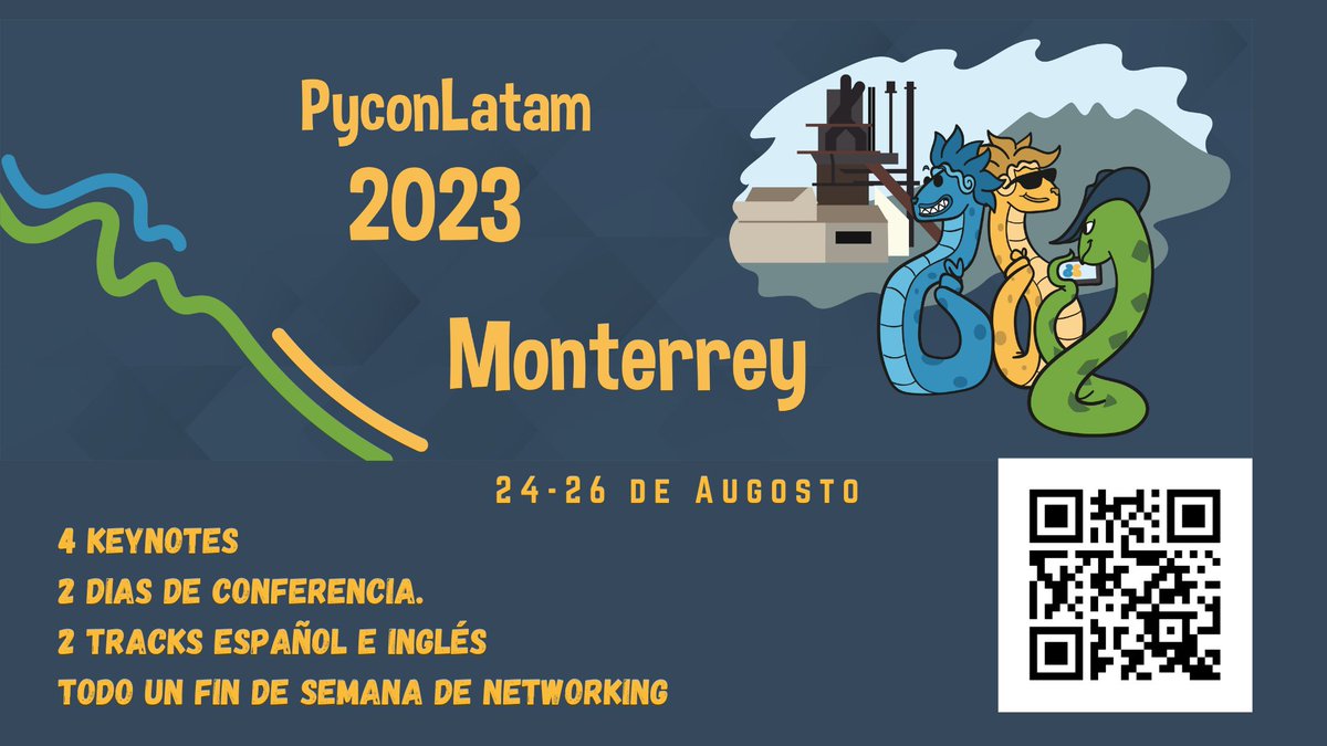 dennyperez18's tweet image. 📢Hola Comunidad #Python🐍
¡Únete a la conferencia #PyConLatam2023!😊

🛑¿Nos ayudan con Patrocinios?🙏
pylatam.org/patrocinios/in…

Último dia Boletos👇
papercall.io/pyconlatam23

🇦🇷P
🇧🇴Y
🇧🇷C
🇨🇱O
🇨🇴N
🇨🇷
🇨🇺L
🇪🇨A
🇸🇻T
🇬🇹I
🇭🇹N
🇭🇳O
🇲🇽A
🇳🇮M
🇵🇦E
🇵🇾R
🇵🇪I
🇩🇴C
🇺🇾A
🇻🇪

🌐 pylatam.org