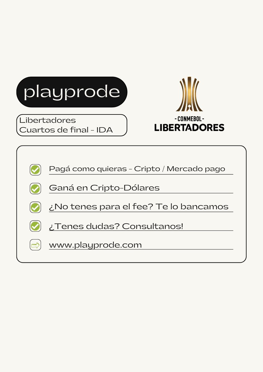 playprode's tweet photo. 👉Por si todavía no jugaste...
✅Te dejamos el checklist

⚽https://t.co/p04oiGC6Do https://t.co/2no1KacCj6