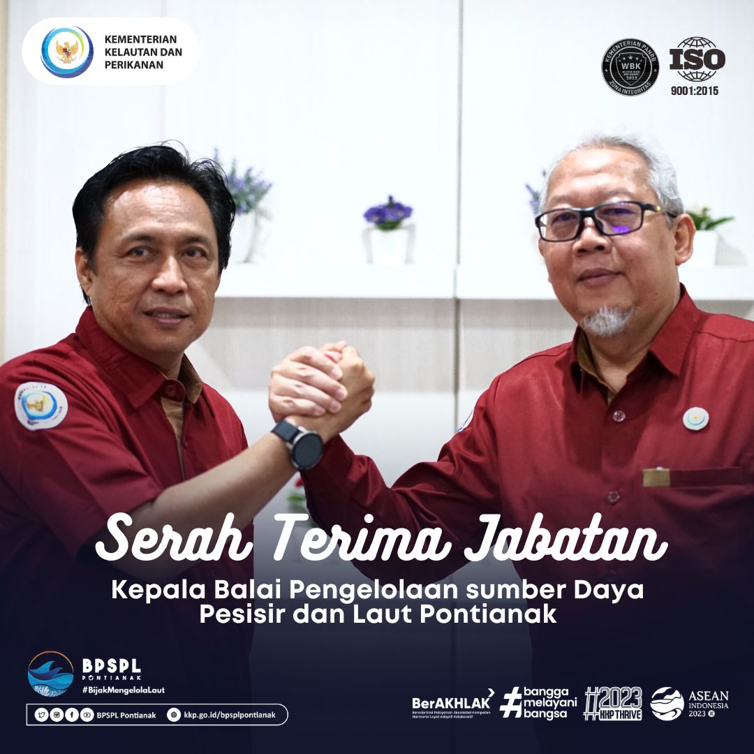 Hei #SahabatBahari

BPSPL Pontianak punya nahkoda baru nih,  Bapak Syarif Iwan Taruna Alkadrie, S.T., M.Si. (<a href="/iwan_taruna/">syarif iwan</a> )  

Kegiatan serah terima jabatan telah dilakukan pagi ini (15/8) yang dihadiri oleh