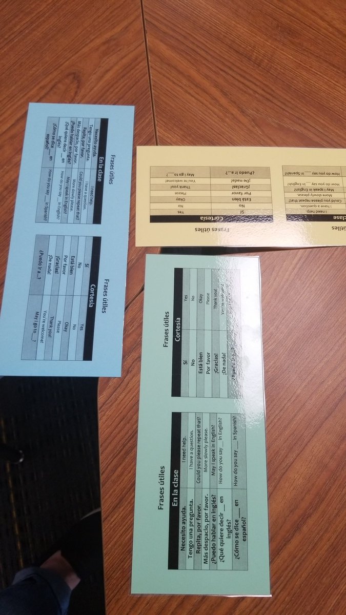 Start by loving language-learners &amp; meeting them where they are.❤ #Spanish1 #NoviceLanguageLearners Ss get "frases útiles" as support fr day 1, AND in 3 colors for Ts to quickly group &amp; pair 😎 <a href="/cecilialaraLOTE/">Cecilia Lara</a> <a href="/EjBrodt/">Elisabeth Brodt</a> <a href="/AdamsVikings/">Adams Junior High</a>  SOMOS #KATYISDLOTE