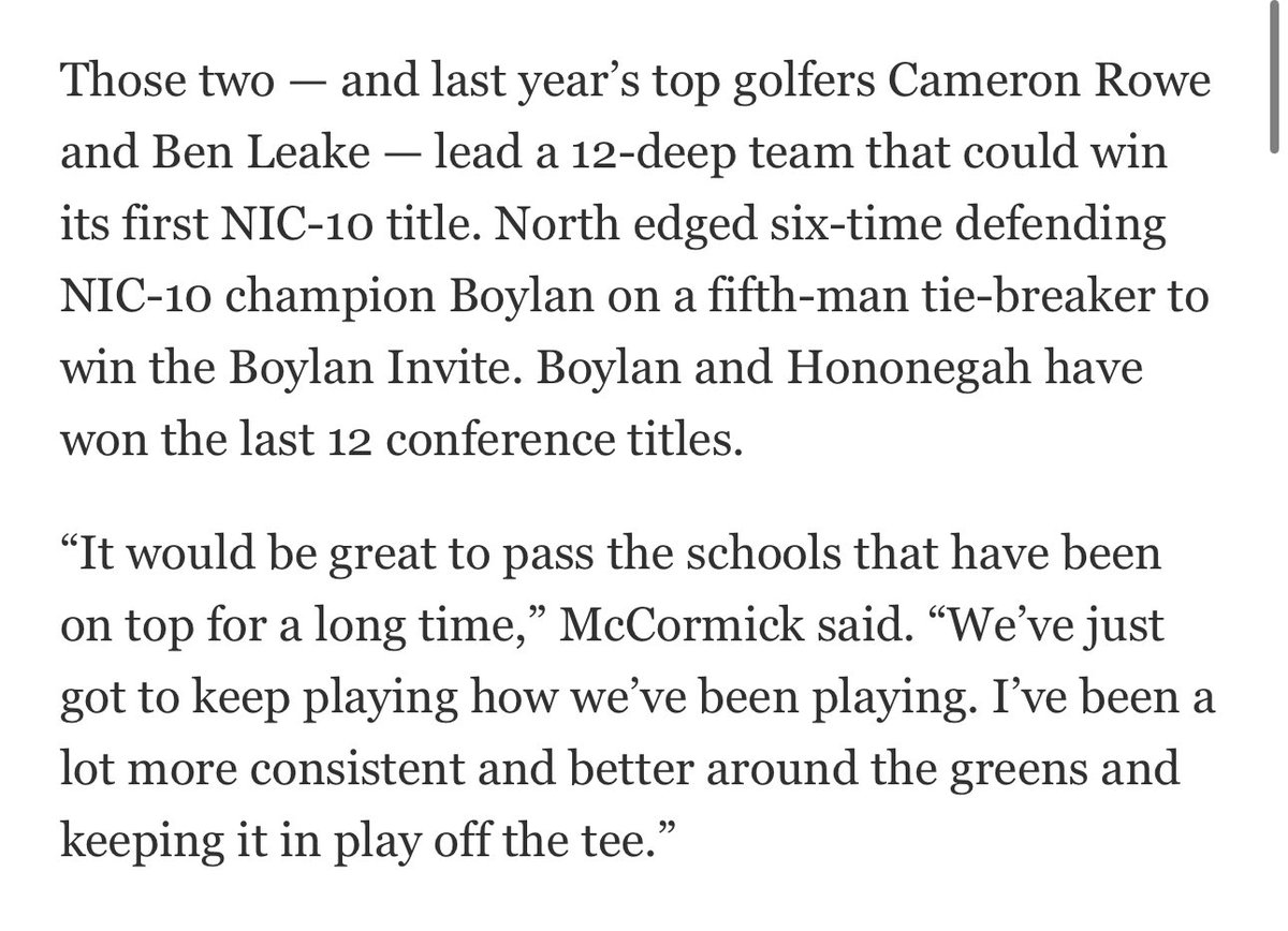 Belvidere North Golf tweet media