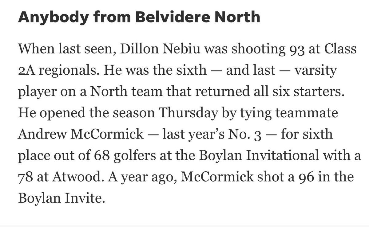 Belvidere North Golf tweet media