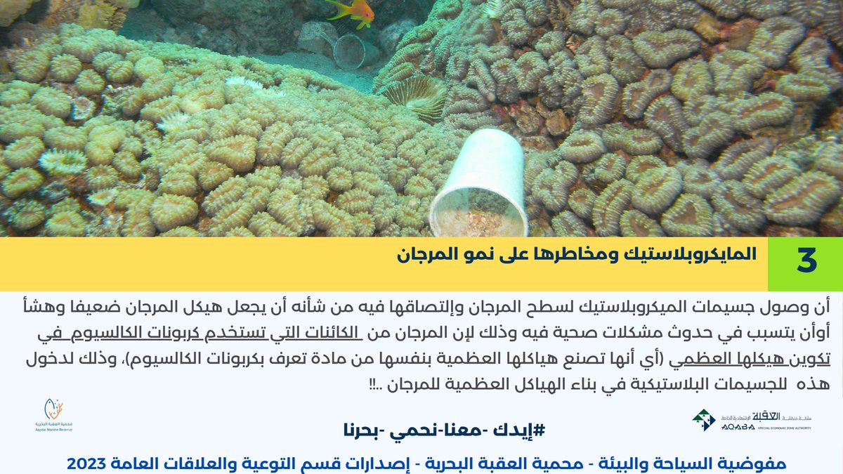 AqabaReserve's tweet photo. إياك أن تستهين بالنفايات البلاستيكية على بيئتنا البحرية فمخاطرها على بيئتنا البحرية فادحة وآثارها السلبية على بيئتنا البحرية طويلة المدى #إيدك_معنا_نحمي_بحرنا @nalfayez @ASEZA2001 @nasser51909553 @AwarenessAmr @Hamohaisen https://t.co/J10fxwO6fD