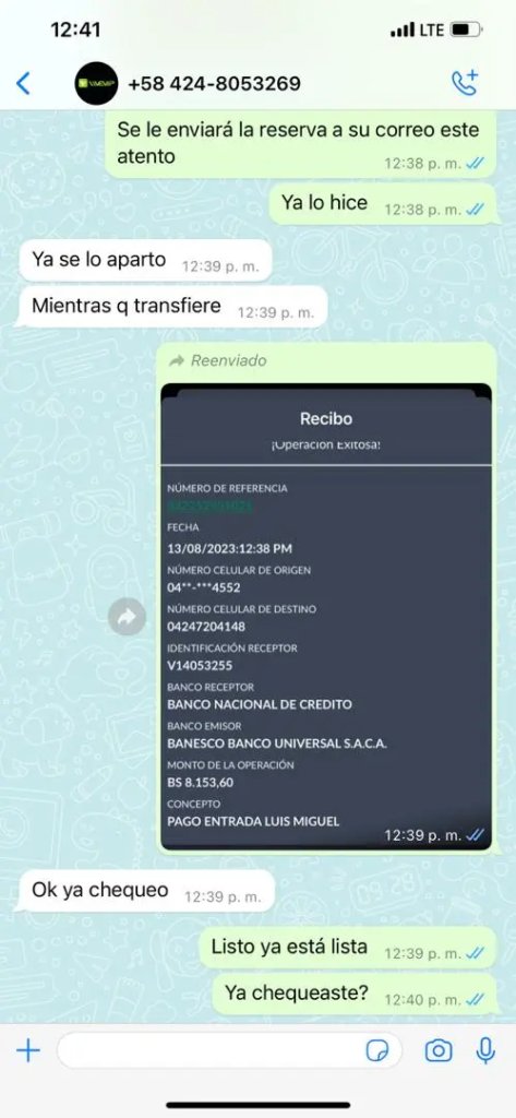 InforTvenezuela's tweet photo. Denuncia.

Estafas en ventas de boletos para ver a Luis Miguel,la aclaratoria la hace "LiveVIPMusicOficial" a traves de su cuenta en Instagram.
Hay una cuenta falsa y personas desesperadas cayeron.
El evento de Luis Miguel en Venezuela lo produce la compañía Invershow,Mi Tickera. https://t.co/QVDsStKEnB