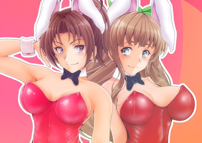 今日も過去絵!
夏紀先輩デカリボン先輩バニーなのぜ。 