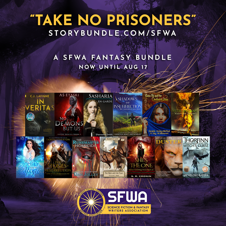 JayVBatista's tweet photo. FOMO?
Act fast! Only 2 days left to grab this amazing story bundle!
THE SFWA TAKE NO PRISONERS BUNDLE
https://t.co/lZdhhZXBkc
#booktwt #bookstagram #fantasybooks #SFWA #readerscommunity #readersoftwitter https://t.co/5eBDVWX2dU