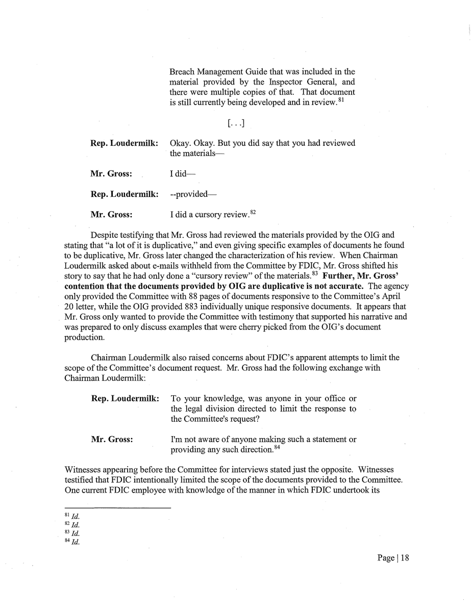 FDIC_Exposed's tweet image. 14/ Original Report Pages 17-20.