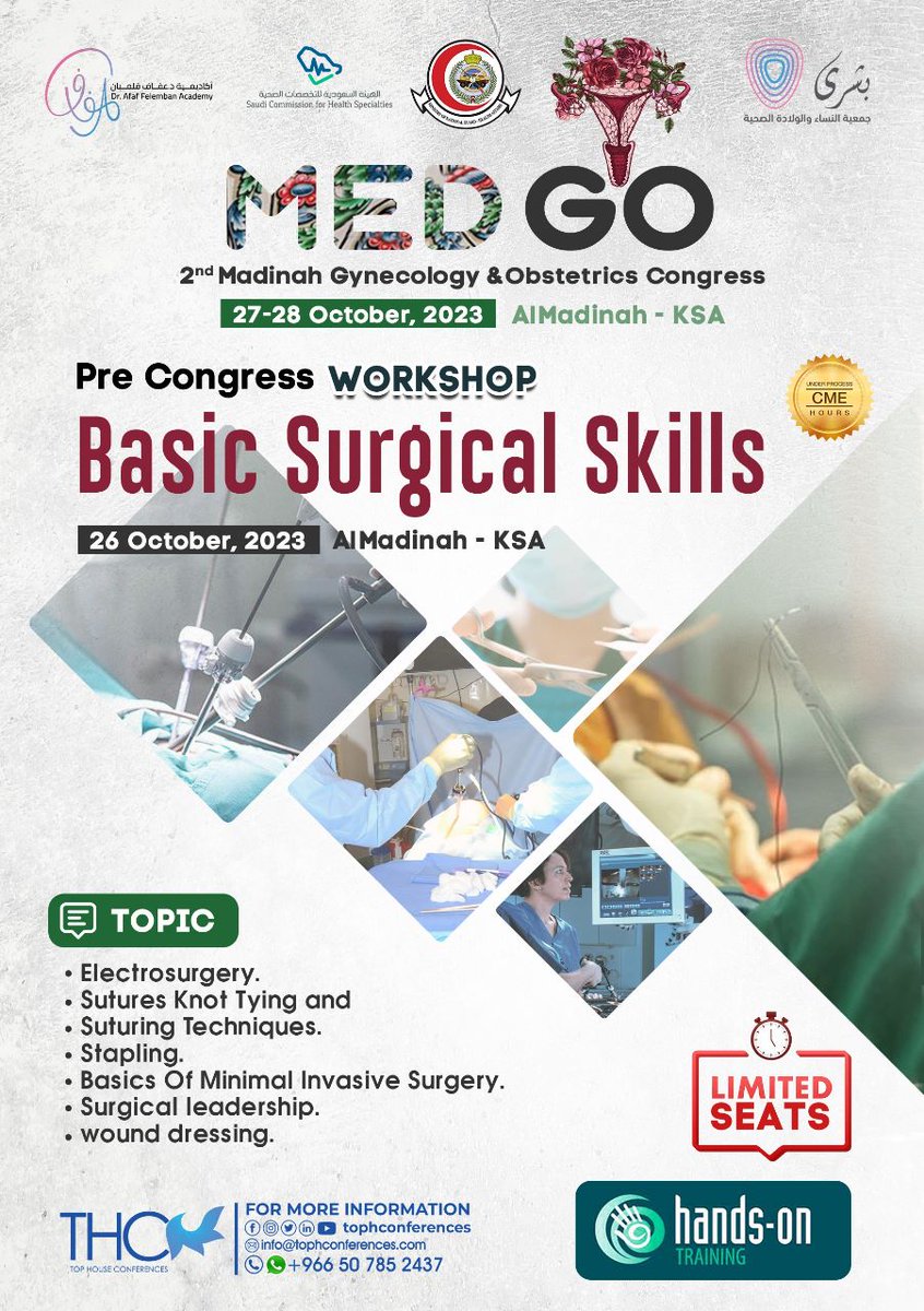 MedGoSA's tweet image. Start your path to being a great surgeon 🧑🏻‍⚕️👩🏻‍⚕️

"Basic surgical skills" 🪡🩸

Register Now 👇🏻
tophconferences.com/med/