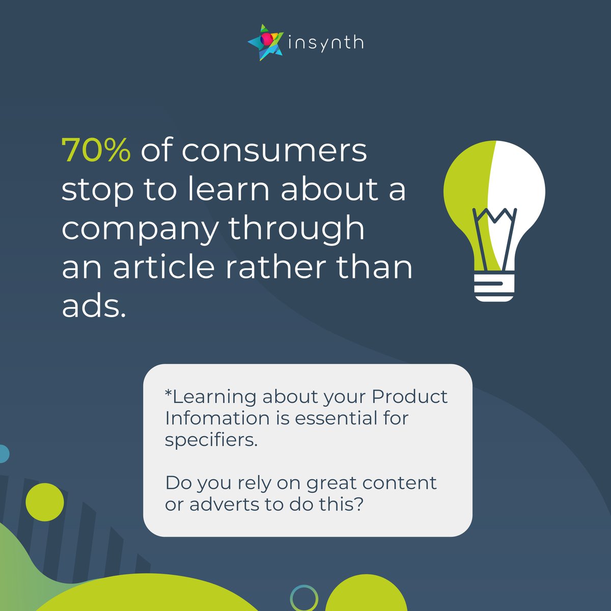 insynthltd's tweet image. Rather than creating new content and putting paid promotion behind it, promote an existing content piece that has recently gotten great engagement from the audience you&apos;re targeting.

Paid promo behind new content is risky! Learn more bit.ly/3Qp99mO