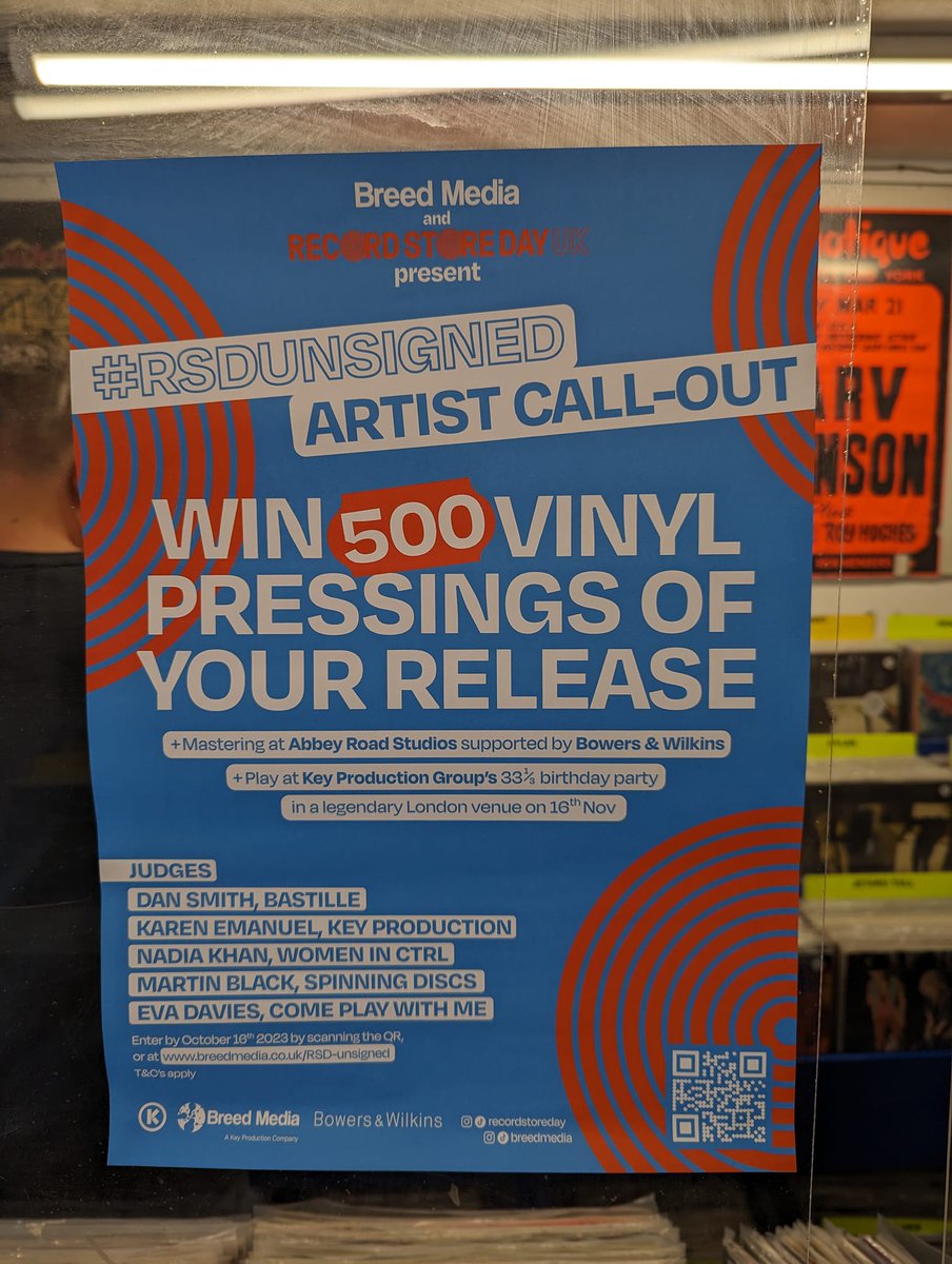 Calling all York and local talented unsigned artists 

Read below 🔽

Sign up on the QR code at Vinyl Eddie or at breedmedia.co.uk/RSD-unsigned by 16th October!

Check out Record Store Day UK / Breed Media latest post for all the details 💿

#rsdunsigned #recordstoreday #breedmedia