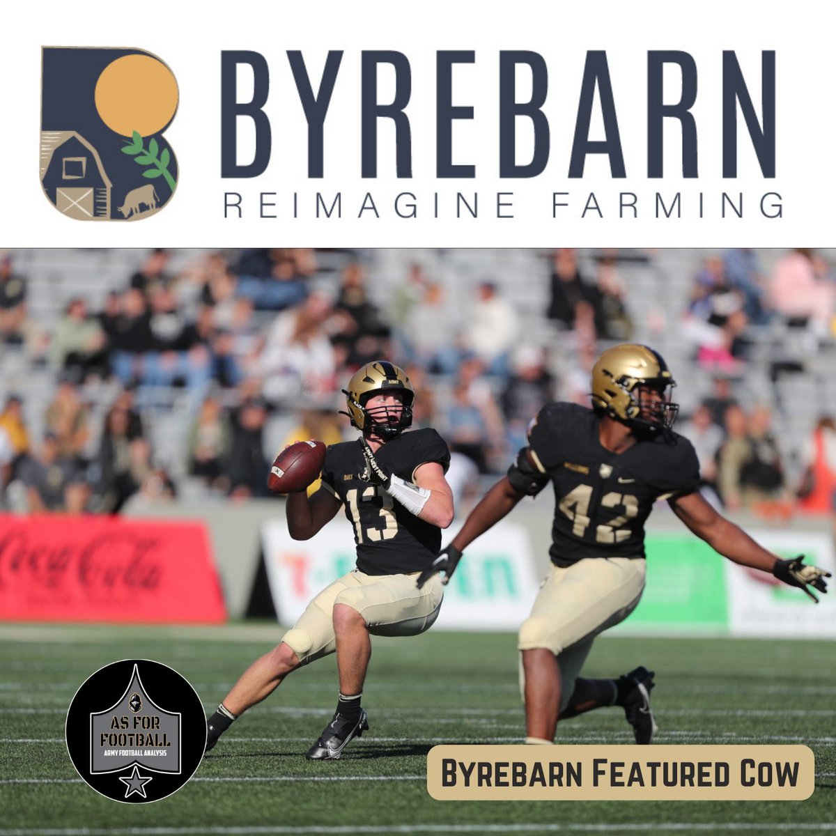 Today's featured Cow is Bryson Daily (#13). Daily appeared in five games last season, rushed for 12 times and 163 yards rushing, and two touchdowns. Daily is a returning upperclassman that is looking to make an impact with the new Army offense.