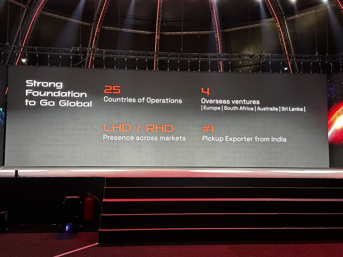 Mahindra is extending its go global plans with the upcoming new global Pikup truck. Key new markets could be in Europe. High safety and performance focus. Official unveil coming up  <a href="/businessline/">businessline</a> <a href="/MahindraRise/">Mahindra Group</a> #goglobal #futurescape <a href="/iAroosaAhmed/">Aroosa</a>