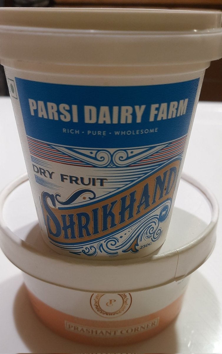 Thank you so much for the Shrikhand from Parsi Dairy Farm Mumbai and Prashant Corner Thane #TwitterFriend @PatilTanvesh 
#Shrikhand #ParsiDairy #Mumbai #PrashantCorner #Thane #Pune