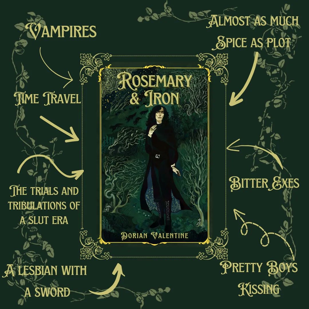 __DorianV's tweet photo. Pre-orders are now open for my debut novel Rosemary &amp; Iron! 🥀

Information for ARC sign-ups will be available soon!

Rosemary &amp; Iron is a mlm dark fantasy romance featuring vampires, fae and 🔥

Pre-order: https://t.co/lxmKq9dOLp
Add on goodreads: https://t.co/WRVM55h5QY https://t.co/jV4cedJfb2