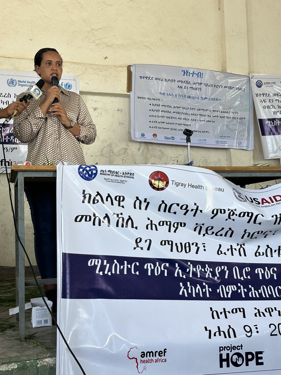 ProfKindeya's tweet photo. Launched today ten-days vaccination campaign at #Hiwane, South East Zone #Tigray. We thank all partners especially the @FMoHealth #UNICEF #Mumsformums #AmrefHealthAfrica #IRC #WHO #ProjectHOPE #FHI360 ንከተብ https://t.co/TgxbptyJjc