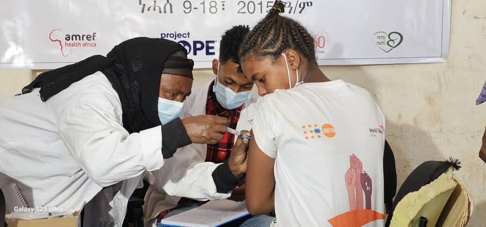 ProfKindeya's tweet photo. Launched today ten-days vaccination campaign at #Hiwane, South East Zone #Tigray. We thank all partners especially the @FMoHealth #UNICEF #Mumsformums #AmrefHealthAfrica #IRC #WHO #ProjectHOPE #FHI360 ንከተብ https://t.co/TgxbptyJjc