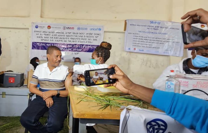 ProfKindeya's tweet photo. Launched today ten-days vaccination campaign at #Hiwane, South East Zone #Tigray. We thank all partners especially the @FMoHealth #UNICEF #Mumsformums #AmrefHealthAfrica #IRC #WHO #ProjectHOPE #FHI360 ንከተብ https://t.co/TgxbptyJjc