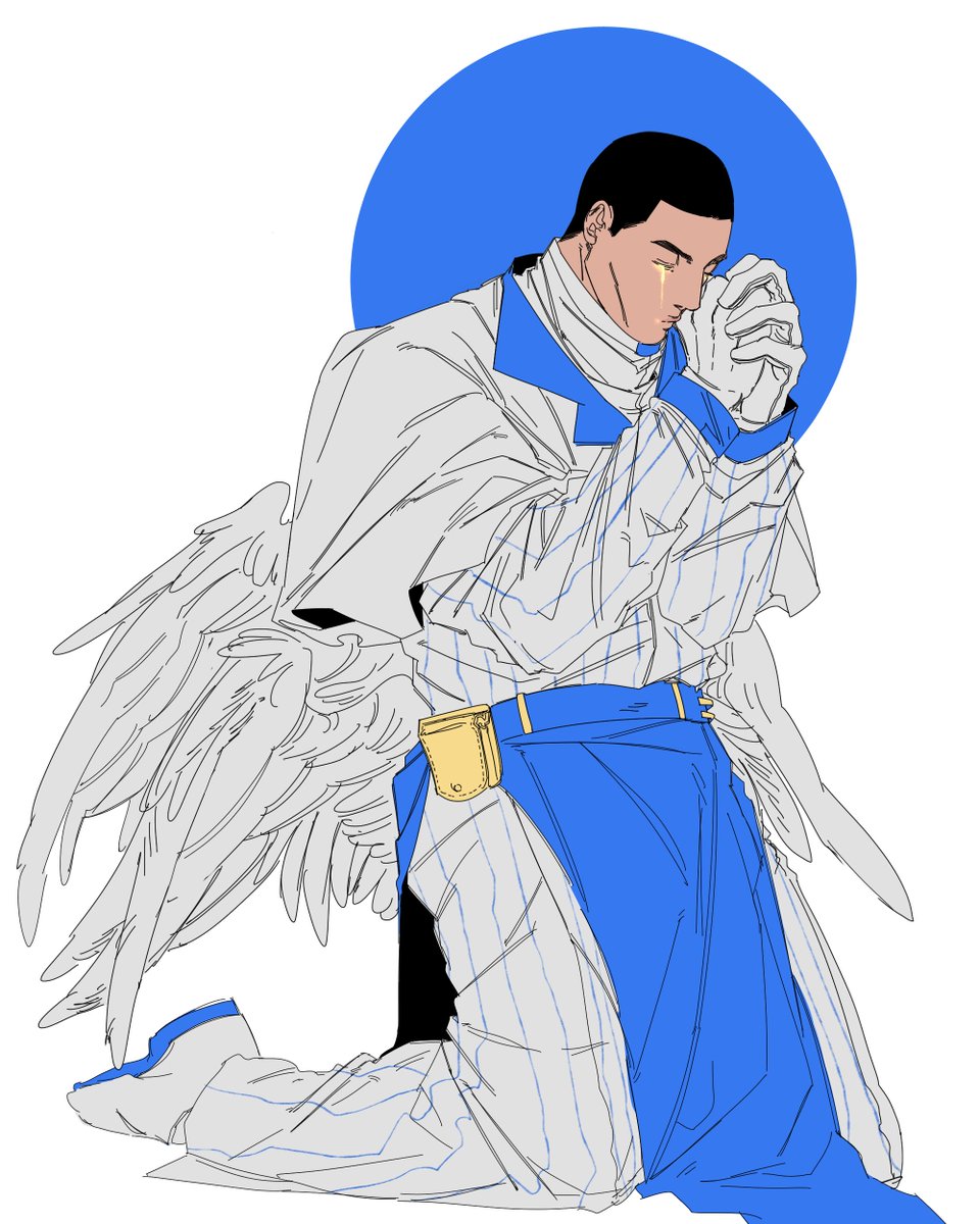 산왕 천악au 헤븐산왕.
천사 동오
이 천사가 흘리는 눈물은 금빛으로 빛나 회복의 능력을 지녔다. 
이 천사의 눈가는 언제나 금빛으로 빛난다. 
이 천사는 언제나 아버지를.