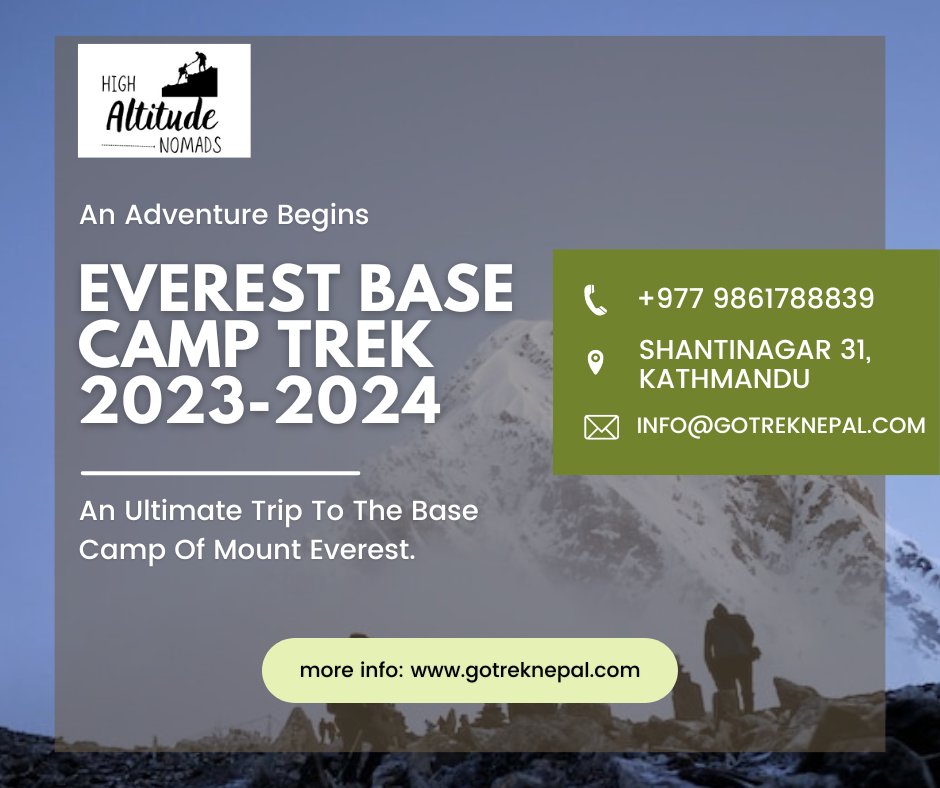 Fixed Departure Trip to Everest Base Camp Trek 2023/24.

More Info: gotreknepal.com/trip/everest-b…

#highaltitudenomads #ebctrek #everestbasecamptrek #everestchallenge