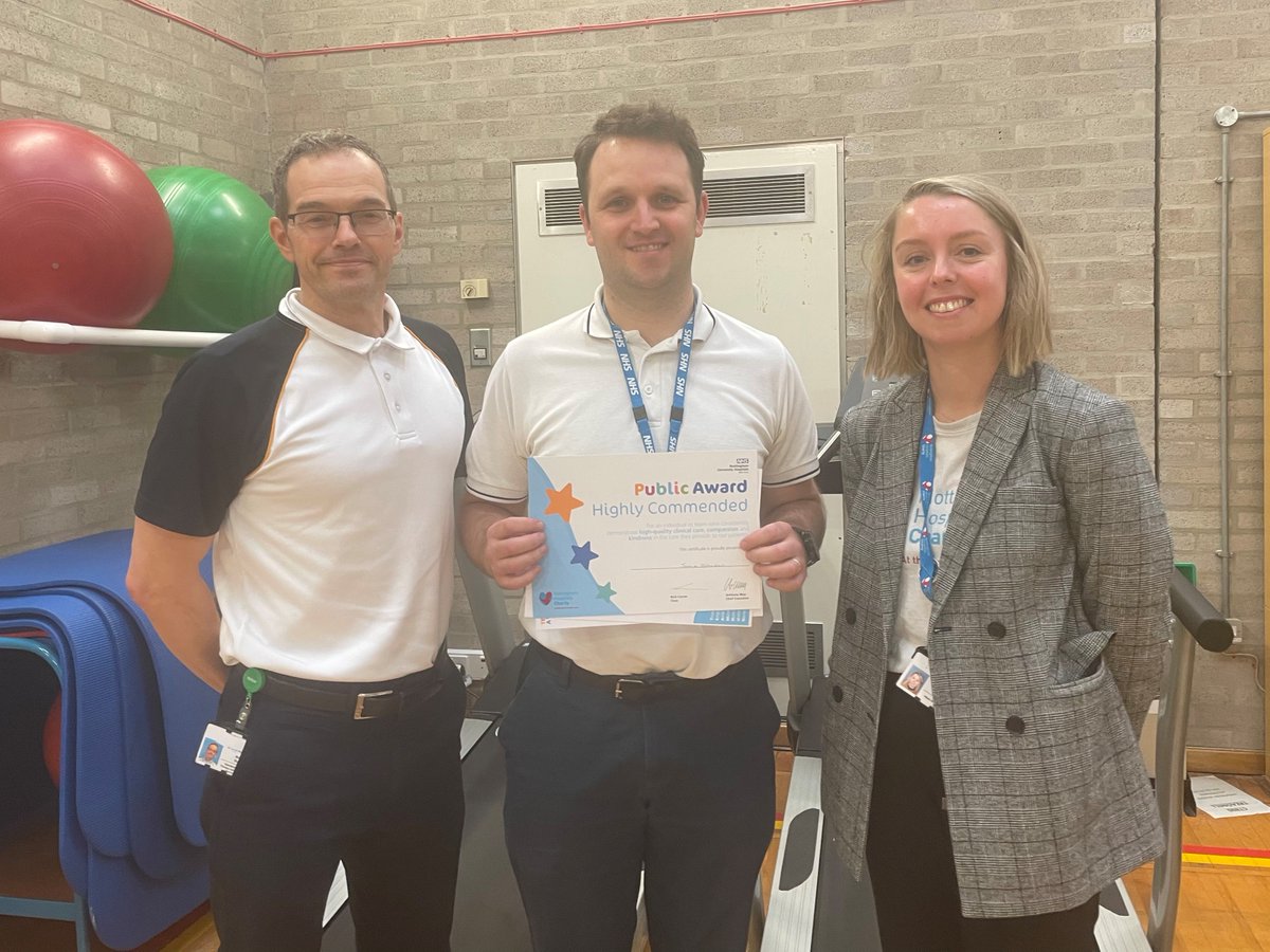 Nottingham University Hospitals (@nottmhospitals) on Twitter photo ๐ Well done to Jamie Johnson, Clinical Specialist Physiotherapy <a href="/NUHTherapies/">NUH Therapies</a>, who received a Highly Commended Public Award in our third quarterly round. ๐
Jamie was presented with his award by Claire Reynolds from award sponsors <a href="/NUHCharity/">Nottingham Hospitals Charity</a>. ๐ Well done to Jamie Johnson, Clinical Specialist Physiotherapy <a href="/NUHTherapies/">NUH Therapies</a>, who received a Highly Commended Public Award in our third quarterly round. ๐
Jamie was presented with his award by Claire Reynolds from award sponsors <a href="/NUHCharity/">Nottingham Hospitals Charity</a>.