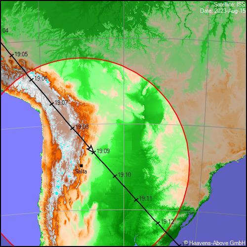 iss_alerts's tweet photo. ¡A estar atentos! En Salta 🇦🇷 hoy martes 15 de agosto de 2023 se podrá ver el paso de la Estación Espacial Internacional a ojo desnudo🛰. Será desde las 19:03, cuando aparecerá por el noroeste. Luego de 10 minutos se desaparecerá por el sudeste. https://t.co/uOU4HMPfoT