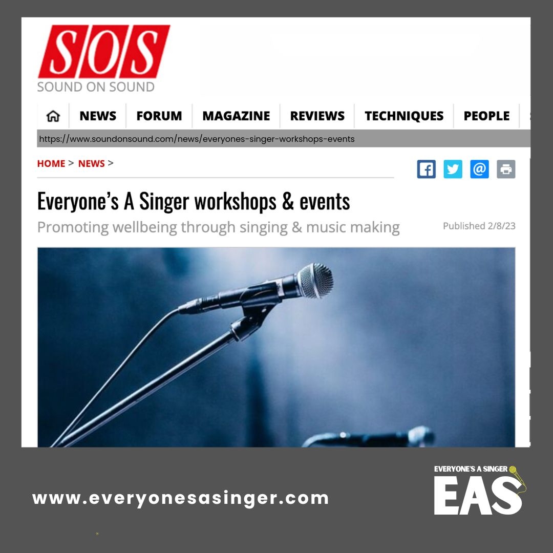 Thank you to the team at Sound on Sound magazine for featuring Everyone's A Singer and sharing the work we are doing. <a href="/soundonsoundmag/">Sound On Sound</a> l8r.it/Ndg7 
#singersongwriter #songwriter #singers