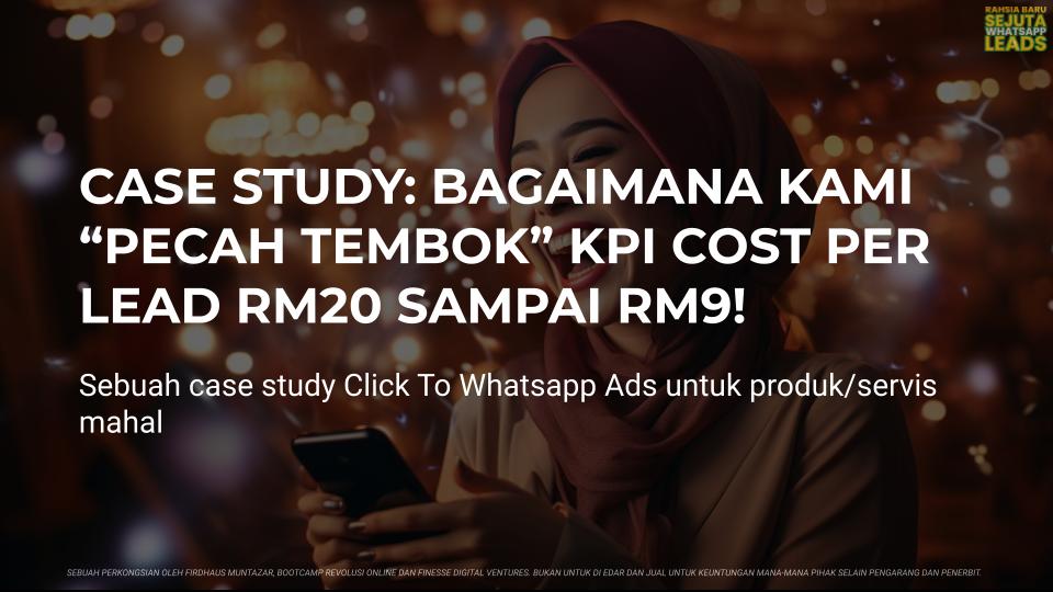 firdhausmntzr's tweet photo. Saya baru siapkan satu ebook case study Bagaimana Kami "Pecah Tembok" KPI Cost Per Lead RM20 Jadi RM9 Je!

Saya nak let go for RM49 tapi for now....
100% FREE.

RT &amp; saya akan DM terus link.
(Wajib follow dulu untuk auto DM masuk.) https://t.co/0PdprUZEyV