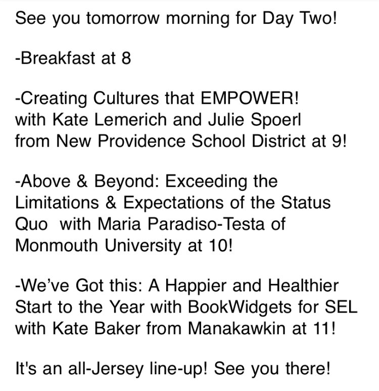 So excited for day 2 of @ASCD @njascd Amazing lineup of all NJ Educators.