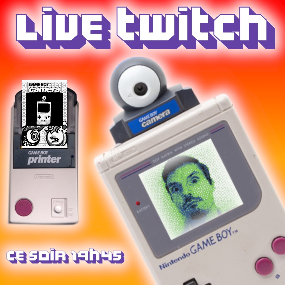 johndostudio's tweet photo. Allez on est parti pour 45min de découverte et discussion autour de la formidable #gameboycamera de chez #nintendo sur  #twitch☺️ 

👉https://t.co/1RrhxMNYDK

#gameboy #gb #gbcam #gbprinter #gameboyprinter #gameboycolor #gameboyadvance https://t.co/ZmNKWyiRBa