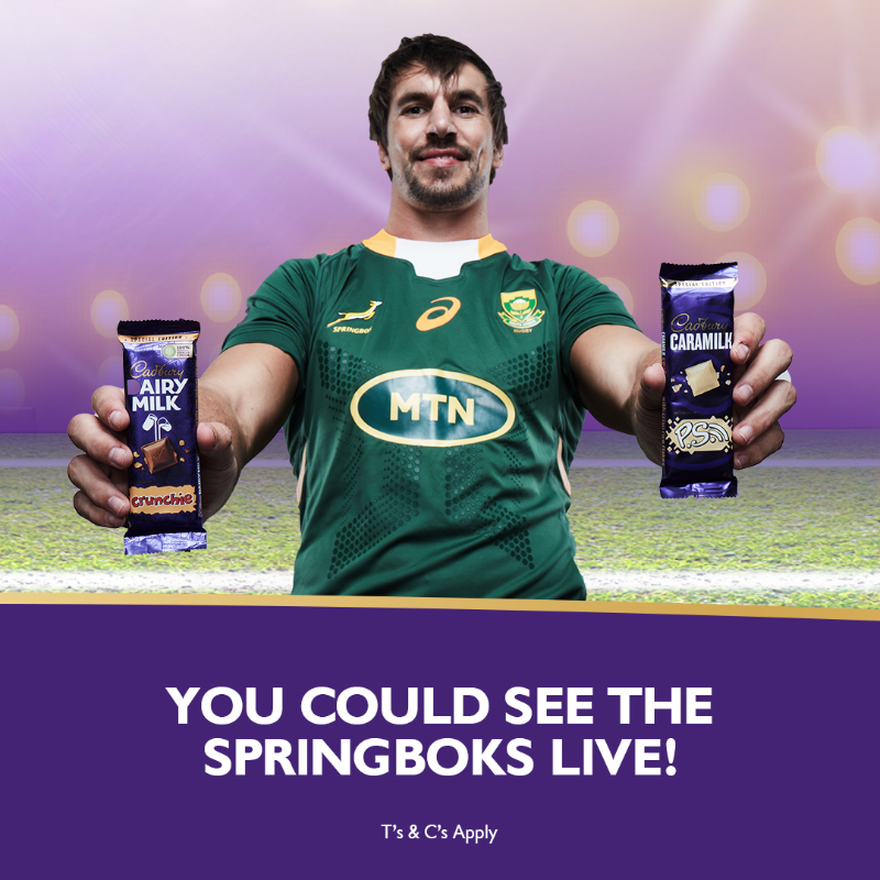 LunchBar_SA's tweet photo. You don’t want to drop this ball… Who are your two star players in the #TasteTheAction competition? Buy 2 participating Cadbury chocolates, dial *120*101112# to enter and you could WIN tickets to see the Springboks, or R250 000 in cash. 🏉 🇿🇦 🏆 T&amp;Cs apply