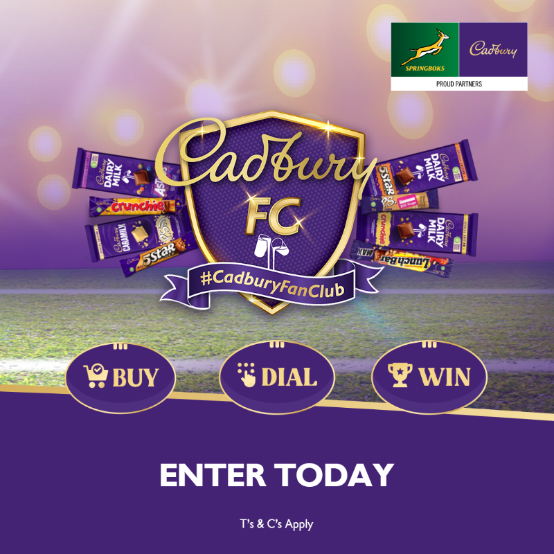 LunchBar_SA's tweet photo. You don’t want to drop this ball… Who are your two star players in the #TasteTheAction competition? Buy 2 participating Cadbury chocolates, dial *120*101112# to enter and you could WIN tickets to see the Springboks, or R250 000 in cash. 🏉 🇿🇦 🏆 T&amp;Cs apply
