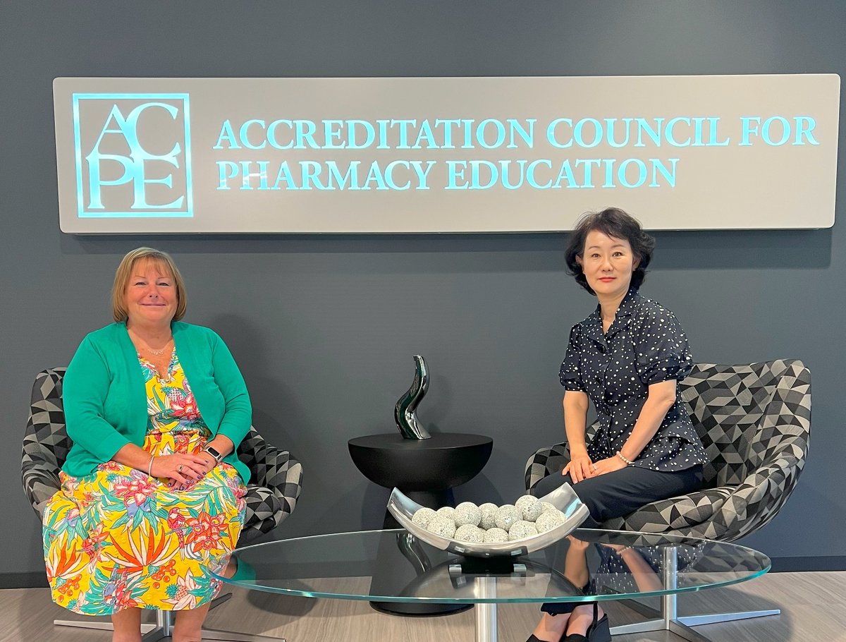 ACPE Executive Director, Jan Engle, was honored to host Dr. Jung Mi Oh, President of the Korean Accreditation Council for Pharmacy Education at our offices in Chicago. We discussed various potential collaborations. Dr. Oh was also able to observe part of our Self-Study Workshop.
