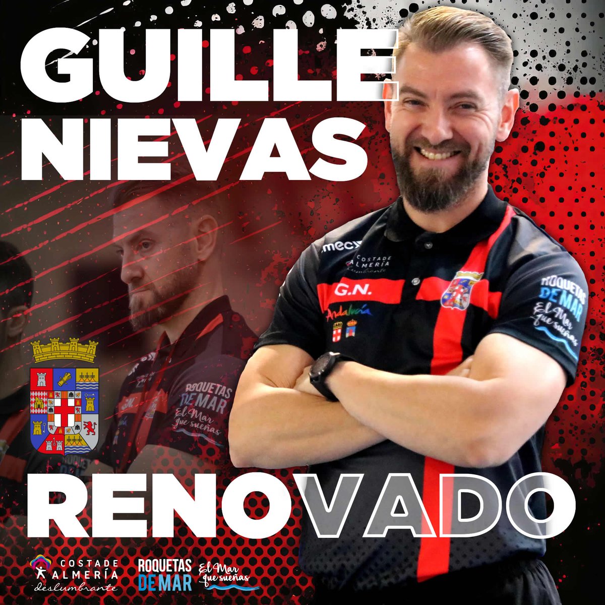 📣 ¡RENOVADO! El "sargento de hierro" seguirá ligado el proyecto <a href="/Costa_Almeria/">Costa de Almería</a> #Roquetas de División de Honor Oro. <a href="/GuilleNievas3/">Guille Nievas</a> continuará un año más como preparador físico del <a href="/BMCostaAlmeria/">BM Costa de Almería</a> 🏴󠁧󠁢󠁥󠁮󠁧󠁿 en la temporada 2023/24