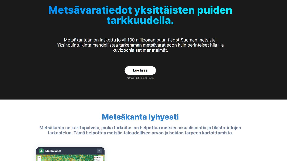 #IBFRA2023 sessiossamme 30.8. voi demoilla esim. Metsäkanta.com-sovellusta <a href="/KankareV/">Ville Kankare</a> &amp; <a href="/fgi_nls/">FGI, NLS</a> opastuksella, tule kokeilemaan ja kanssakehittämään. Paikalla myös muita kiinnostavia demoja: metsätiedon keruu ja pelillistäminen &amp; kasvihuonekaasujen mittaus.
metsakanta.com